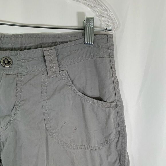Kuhl Hiking Capri Women's 8 Grey Cargo Drawstring Nylon Blend Snap Zip - Picture 4 of 12